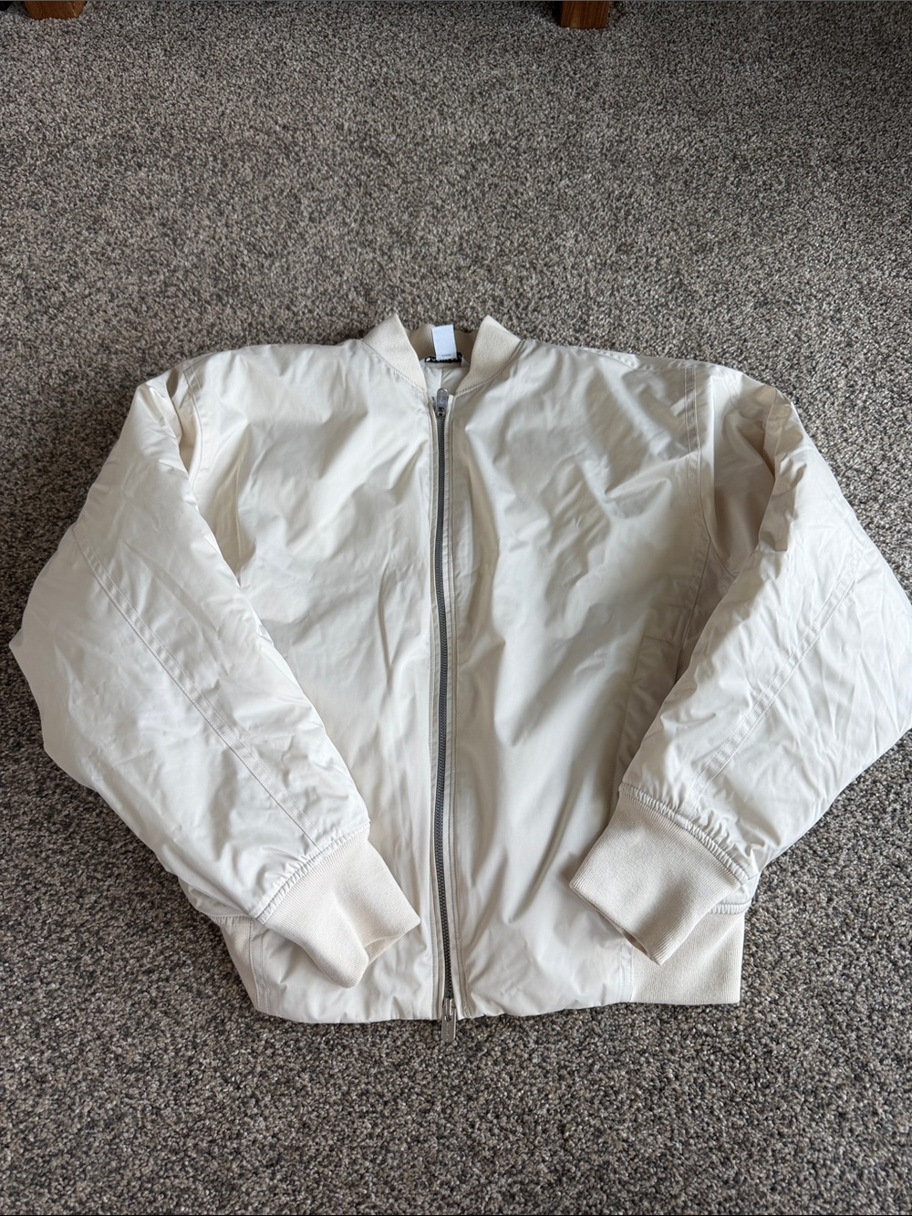 Athleta Cream Lightweight Bomber Jacket